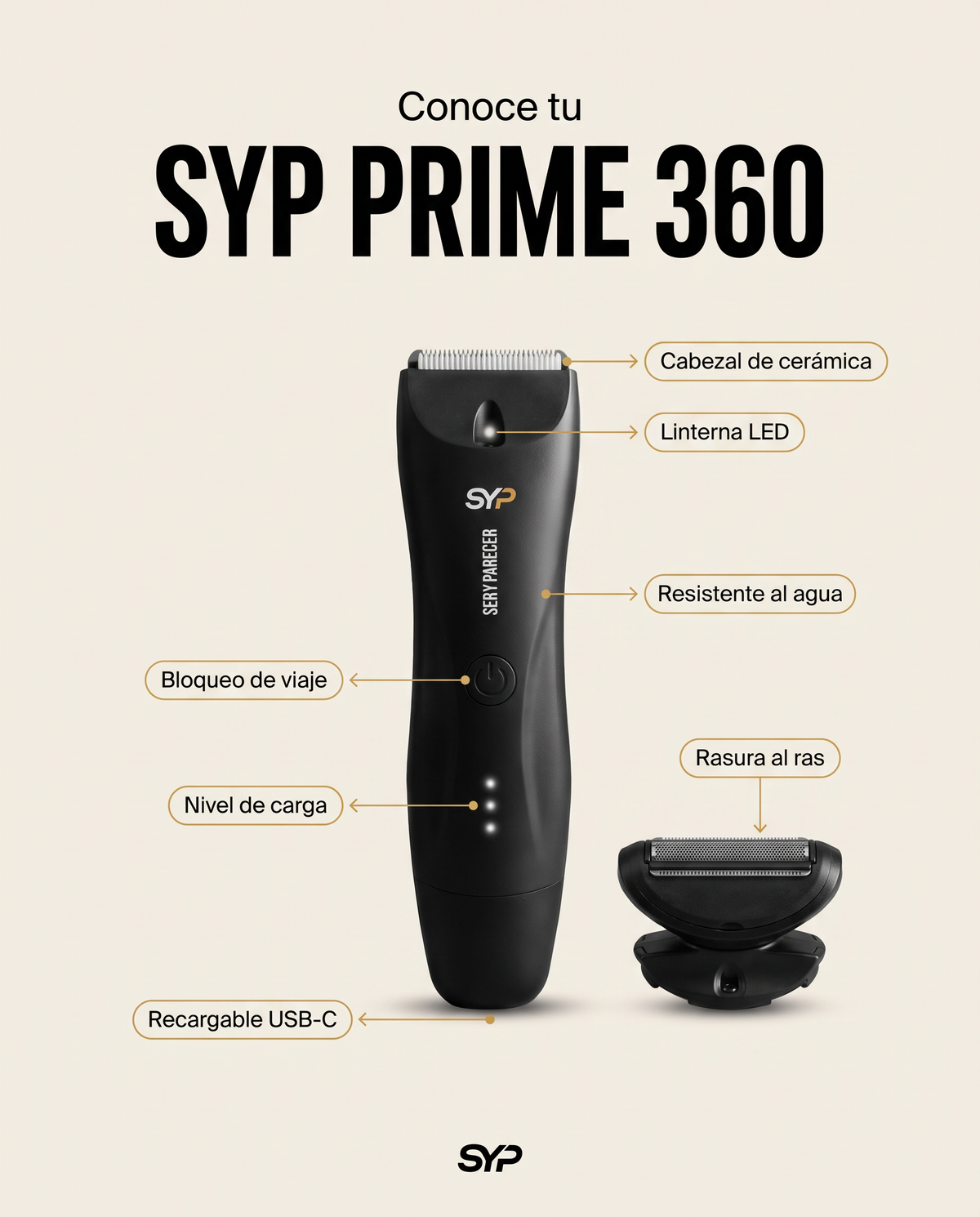 Kit Prime SYP | Rasuradora + Shaver + Bolsa de viaje
